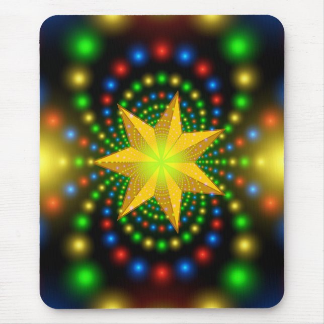Weihnachts-Star-Fraktal Design-29440 Mousepad (Vorne)
