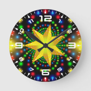 Weihnachts-Star-Fraktal Design-29440 Runde Wanduhr