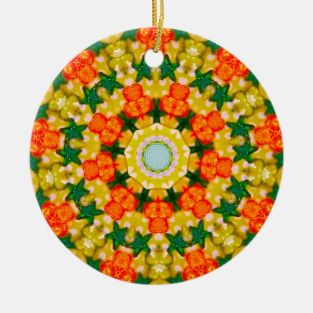 Weihnachts-Star-Fraktal Keramik Ornament (Vorne)