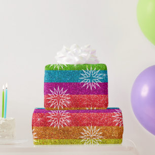 Weihnachts-Star-Regenbogen-Glitzer Gay Holiday Geschenkpapier