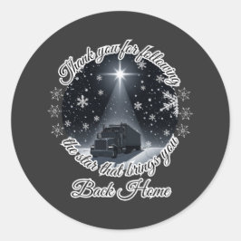 Weihnachts-Star-Truck-Reise Light Homecoming Runder Aufkleber