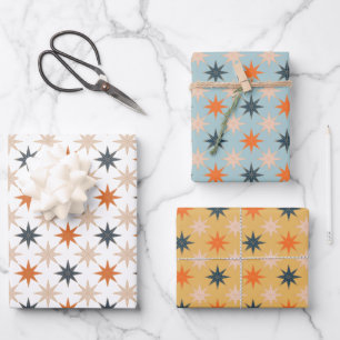 Weihnachts-Star-Urlaubsmuster Geschenkpapier Set