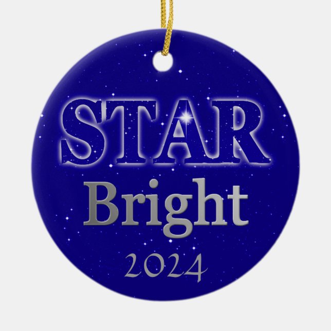 Weihnachts-Star Word Art Deep Blue und Silver Keramik Ornament (Vorne)