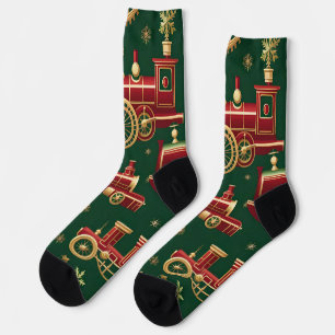 Weihnachts-Steampunk-Lokomotivensocken Socken