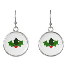 Weihnachts-Stecheiche-Ohrringe