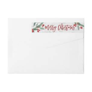 Weihnachts-Stechpalme-Aquarell-Urlaub-Rücksendeadr