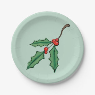 Weihnachts-Stechpalmen-Beeren-Papierteller Pappteller