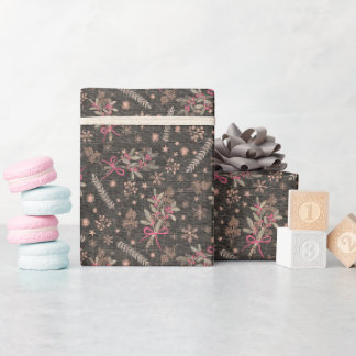 Weihnachts-Stechpalmenstrauß - Schwarz Geschenkpapier