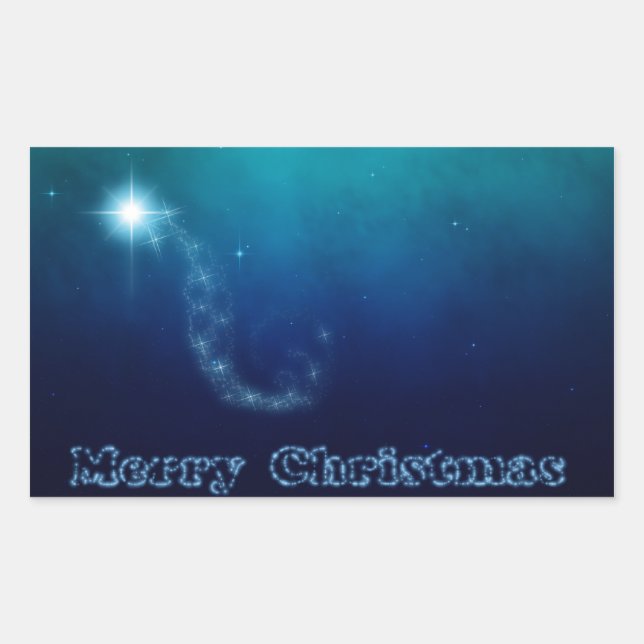 Weihnachts-Sterne von Bethlehem Rechteckiger Aufkleber (Vorderseite)
