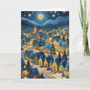 Weihnachts-Sternennacht-Kunst zum Anpassen Karte
