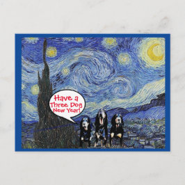 Weihnachts-Sternennacht, Neujahrspost Postkarte