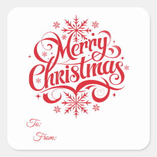 Weihnachts-Sticker-Geschenkanhänger Quadratischer Aufkleber