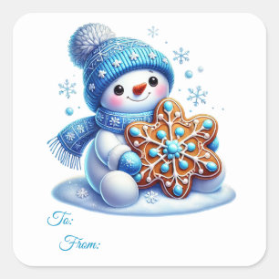 Weihnachts-Sticker-Geschenkanhänger Quadratischer Aufkleber