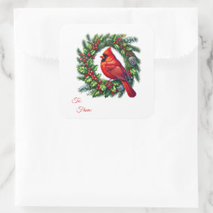 Weihnachts-Sticker-Geschenkanhänger Quadratischer Aufkleber