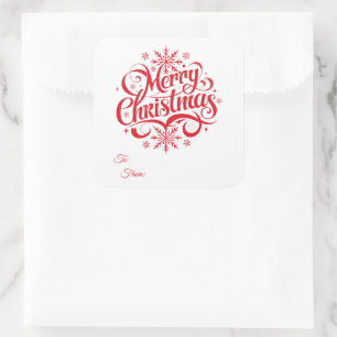 Weihnachts-Sticker-Geschenkanhänger Quadratischer Aufkleber