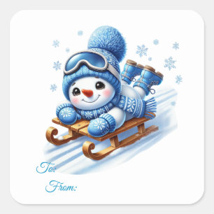 Weihnachts-Sticker-Geschenkanhänger Quadratischer Aufkleber