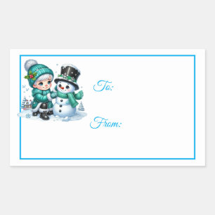 Weihnachts-Sticker-Geschenkanhänger Rechteckiger Aufkleber