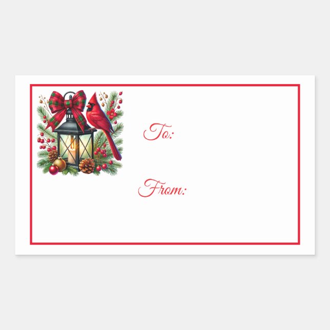 Weihnachts-Sticker-Geschenkanhänger Rechteckiger Aufkleber (Vorderseite)