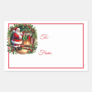 Weihnachts-Sticker-Geschenkanhänger Rechteckiger Aufkleber
