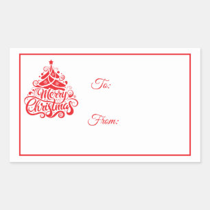 Weihnachts-Sticker-Geschenkanhänger Rechteckiger Aufkleber