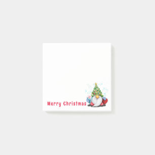 Weihnachts-Sticky-Notizen Gnome mit Weihnachtsbaum Post-it Klebezettel