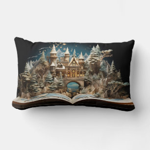 Weihnachts-Storybook Burg Pop-Up Wunderland Lendenkissen