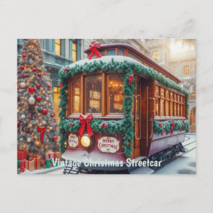 Weihnachts-Streetcar im Schnee Postkarte