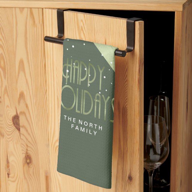 Weihnachts-Streifen Muster grün/weiß ID862 Geschirrtuch (Drittel gefaltet)