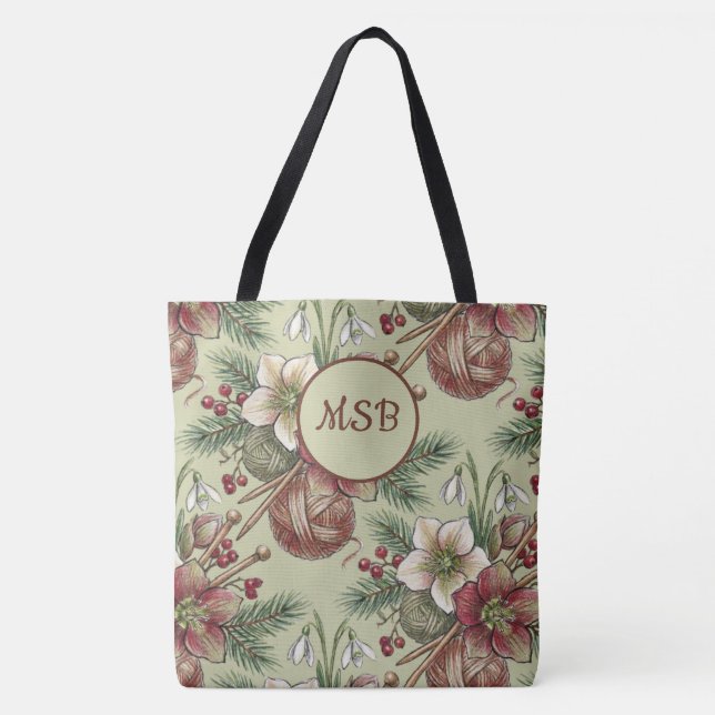 Weihnachts-Strickhandwerk-Tasche Tasche (Vorderseite)