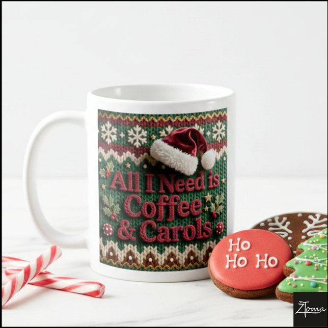 Weihnachts-Strickpullover Alles, was ich brauche,  Kaffeetasse (Von Creator hochgeladen)