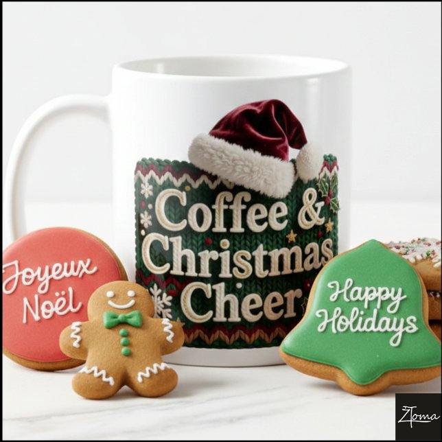 Weihnachts-Strickpullover Kaffee & Weihnachtsmannm Kaffeetasse (Von Creator hochgeladen)