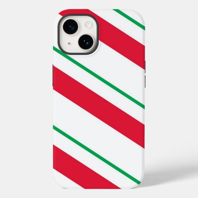 Weihnachts-Strips-Handy-Fall Case-Mate iPhone Hülle (Rückseite)