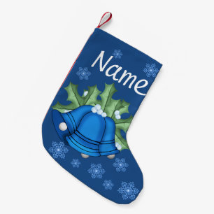 Weihnachts-Strumpf Blau-Bell-Muster Feriendekorati Kleiner Weihnachtsstrumpf