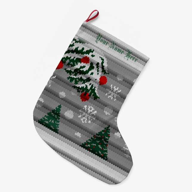 Weihnachts-Strumpf Custom Blue Weihnachts-Strümpfe Großer Weihnachtsstrumpf (Vorderansicht (hängend))