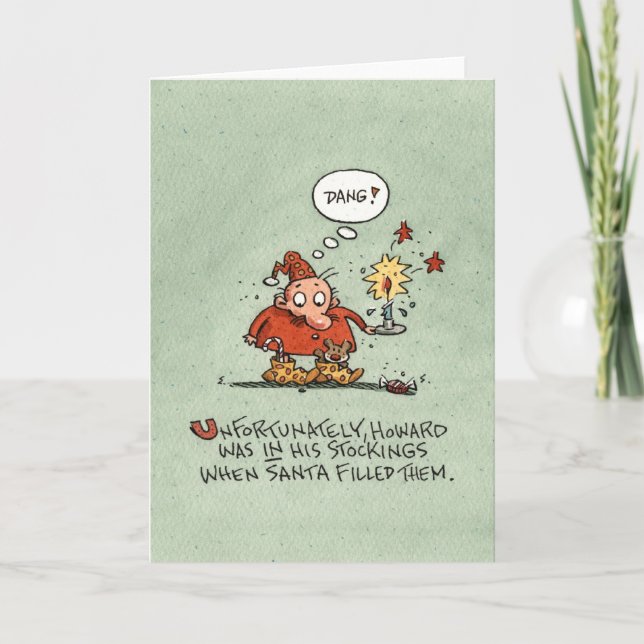 Weihnachts-Strumpf Feiertagskarte (Vorderseite)