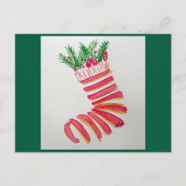 Weihnachts-Strumpf Feiertagspostkarte