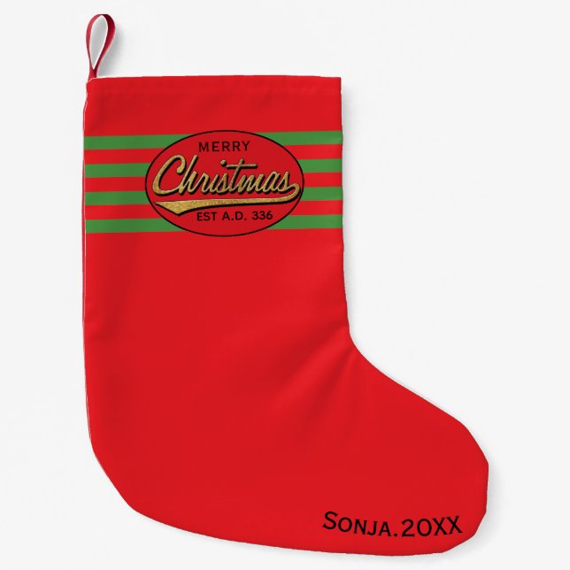 Weihnachts-Strumpf "Frohe Weihnachtsfeier" Kleiner Weihnachtsstrumpf (Vorderseite)