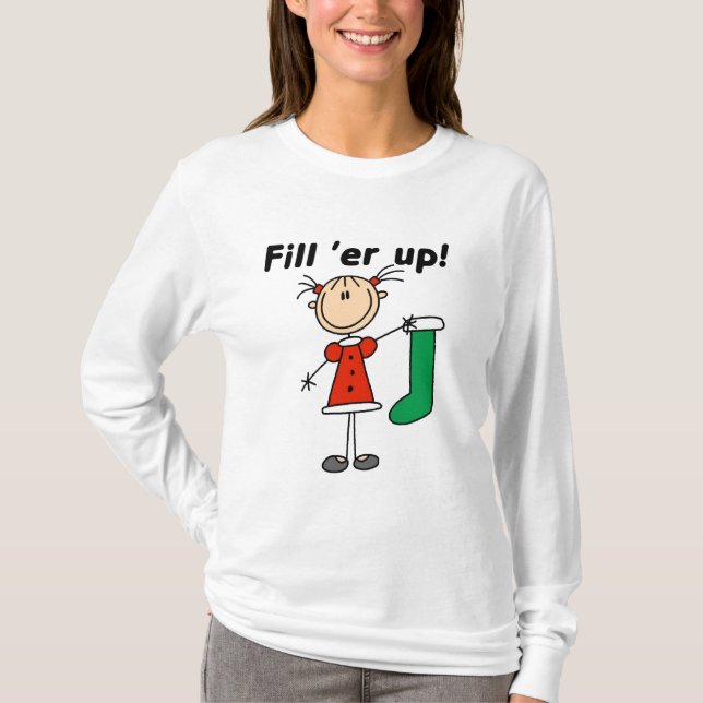 Weihnachts-Strumpf füllen 'er Up Tshirts und Gesch (Vorderseite)