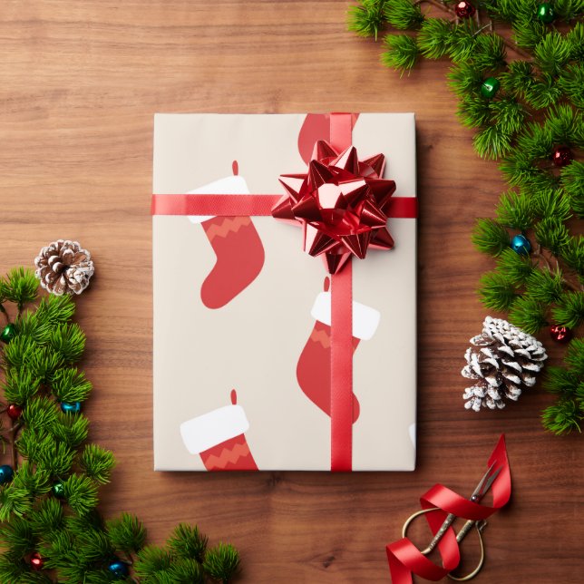 Weihnachts-Strumpf Geschenkpapier (Feiertagsgeschenk)