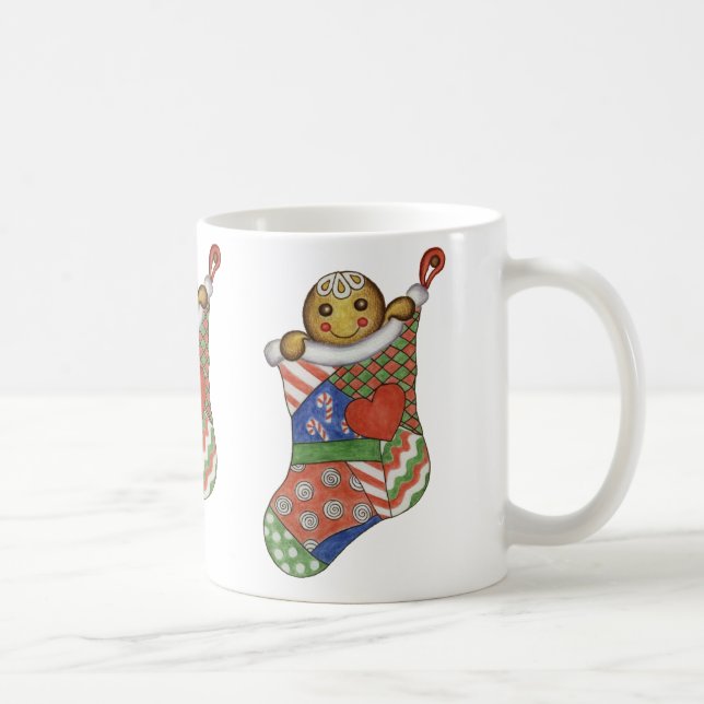 Weihnachts-Strumpf Gingerbrett Kaffeezubereitung T Kaffeetasse (Rechts)