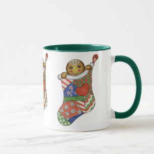 Weihnachts-Strumpf Gingerbrett Kaffeezubereitung T Tasse