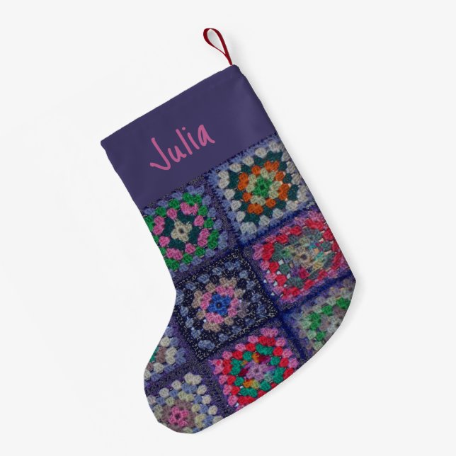 Weihnachts-Strumpf - Granny Squares Kleiner Weihnachtsstrumpf (Rückseite (Hängend))