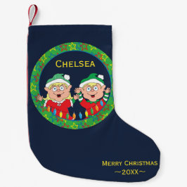 Weihnachts-Strumpf "Happy Elves" Kleiner Weihnachtsstrumpf