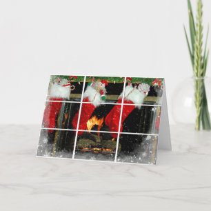 Weihnachts-Strumpf im Kamin Feiertagskarte