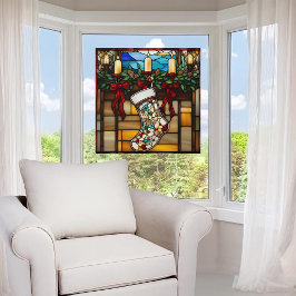Weihnachts-Strumpf-Imitate aus festem Glas Fensteraufkleber