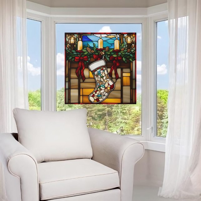 Weihnachts-Strumpf-Imitate aus festem Glas Fensteraufkleber (Von Creator hochgeladen)