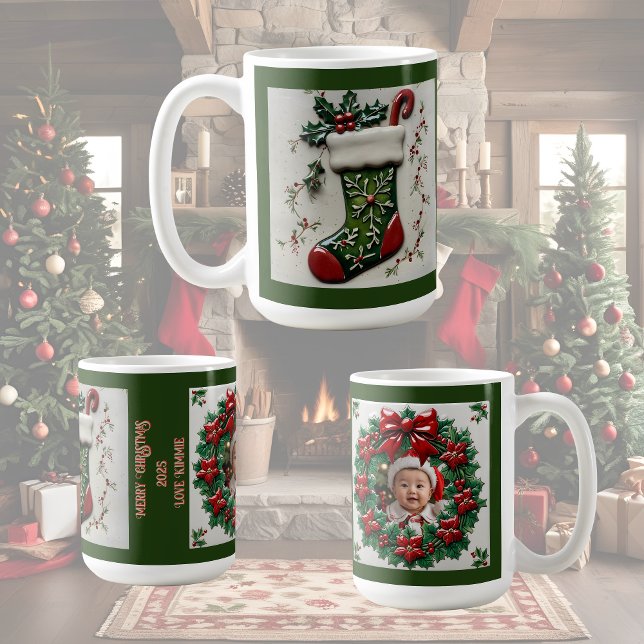 Weihnachts-Strumpf individuell anpassbar Kaffeetasse (Von Creator hochgeladen)