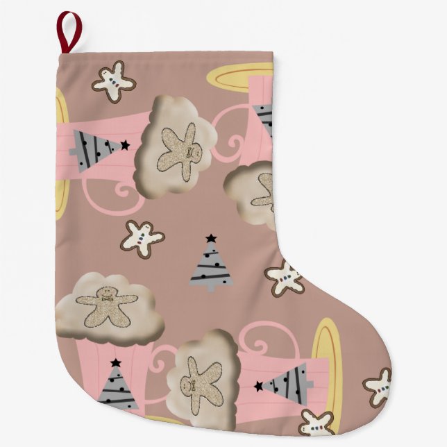 Weihnachts-Strumpf, Lebkuchen-Mann-Kaffee Großer Weihnachtsstrumpf (Vorderseite)