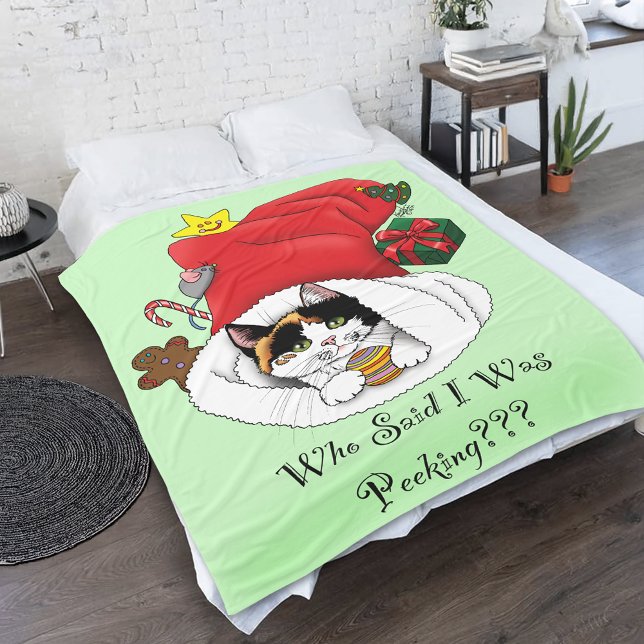 Weihnachts-Strumpf Niedlich Calico Kitten Fleecedecke (Von Creator hochgeladen)
