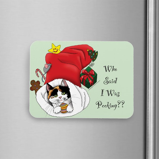 Weihnachts-Strumpf Niedlich Calico Kitten Magnet (Von Creator hochgeladen)